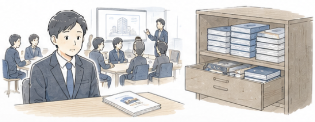 社員・OBに会社史が届いていない