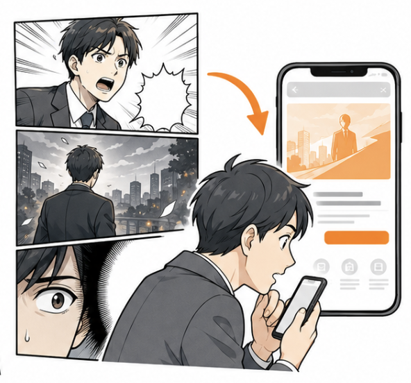 続きが読みたい心理でLPへ誘導