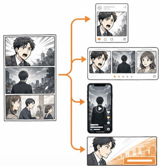 1本から複数の派生クリエイティブが生まれる