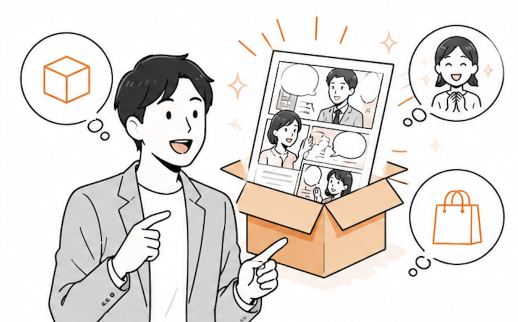 複雑な商品も登場人物の体験として伝わる