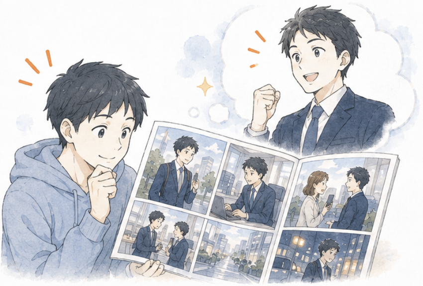 入社後の働き方が物語として伝わる