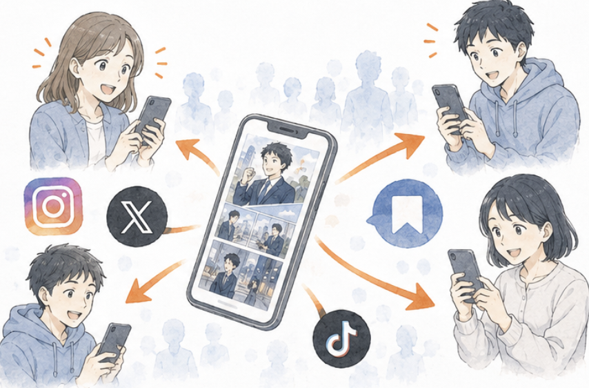 SNSで自然に拡散される