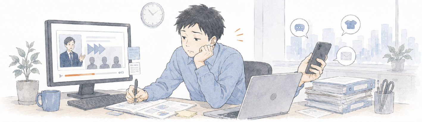 研修動画が社員に真剣に見られない